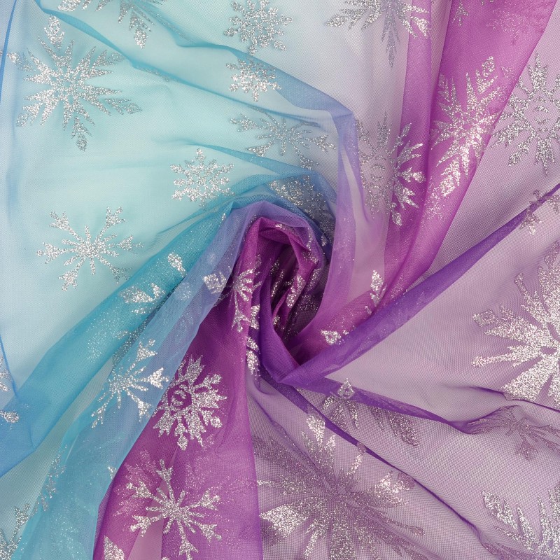 copy of Softtüll blau violett mit Schneeflocken