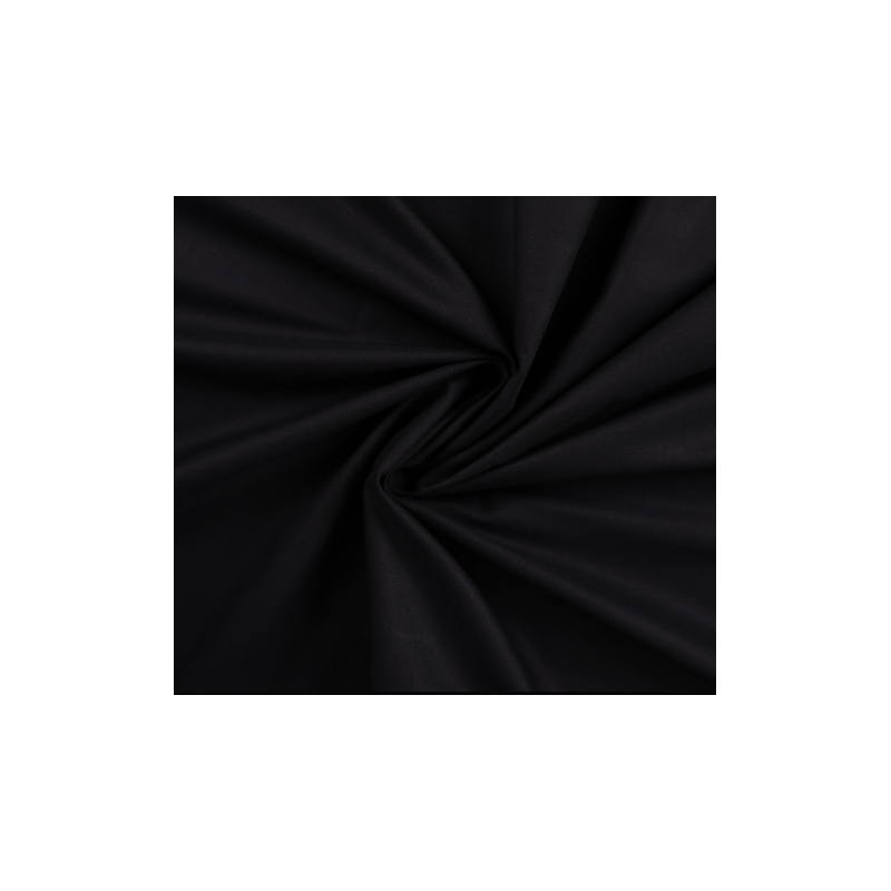 Coton satiné uni noir