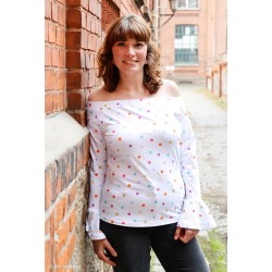 Flowerpop Tupfen weiss by Hip Som Hap Jersey